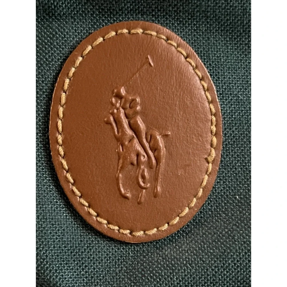Ralph Lauren Green With Brown Leather Bag 17